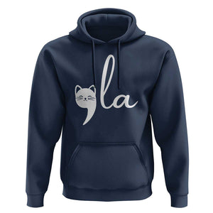 Comma La Kamala Harris Hoodie Retro Cat For Madam President 2024 TS02 Navy Print Your Wear