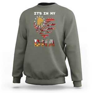 Native American Sweatshirt It's In My DNA Indigenous American Indian Heart TS02 Military Green Printyourwear