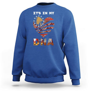 Native American Sweatshirt It's In My DNA Indigenous American Indian Heart TS02 Royal Blue Printyourwear