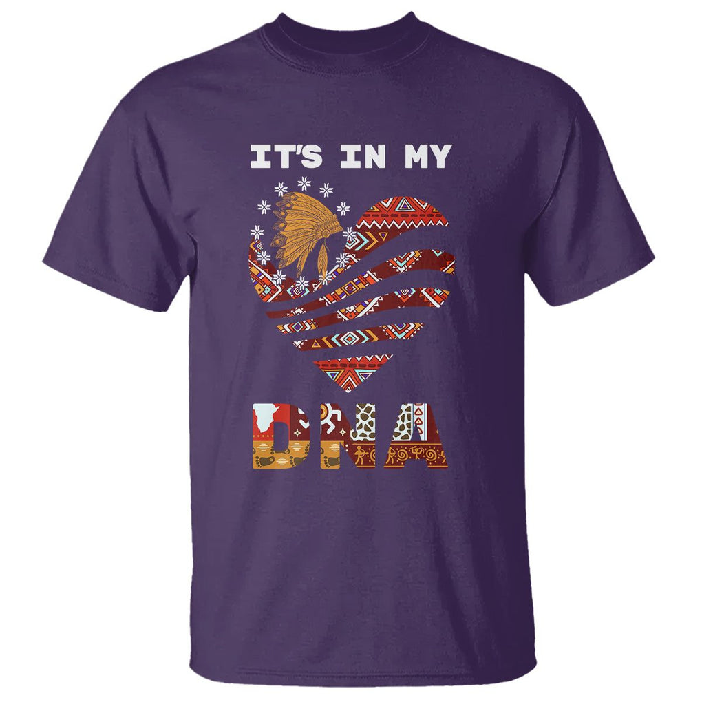 Native American T Shirt It's In My DNA Indigenous American Indian Heart TS02 Purple Printyourwear