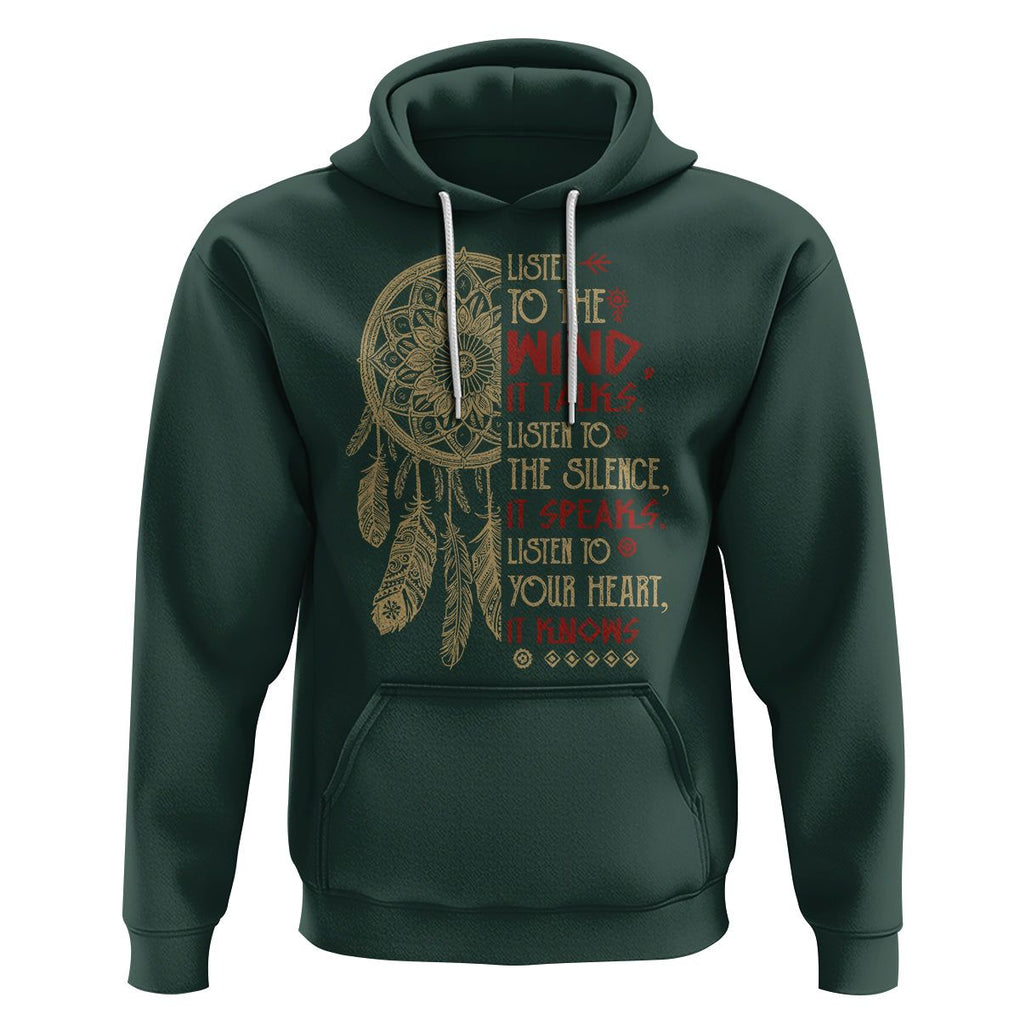 Native American Hoodie Dreamcatcher Feather Indigenous American Indian Culture TS02 Dark Forest Green Printyourwear