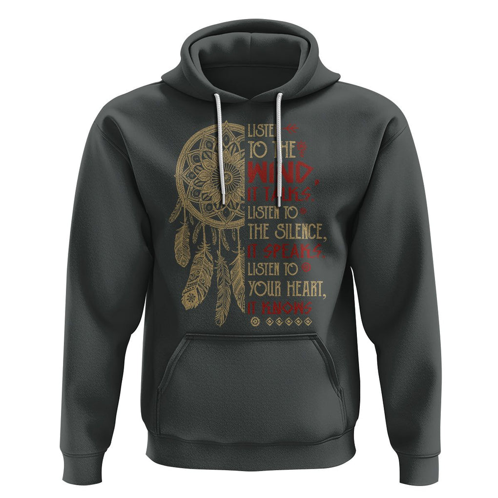 Native American Hoodie Dreamcatcher Feather Indigenous American Indian Culture TS02 Dark Heather Printyourwear