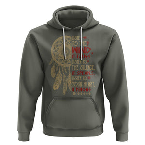 Native American Hoodie Dreamcatcher Feather Indigenous American Indian Culture TS02 Military Green Printyourwear