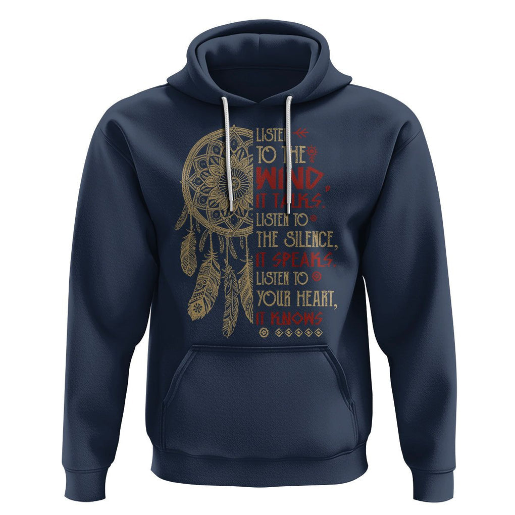 Native American Hoodie Dreamcatcher Feather Indigenous American Indian Culture TS02 Navy Printyourwear
