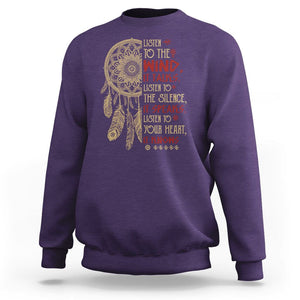Native American Sweatshirt Dreamcatcher Feather Indigenous American Indian Culture TS02 Purple Printyourwear