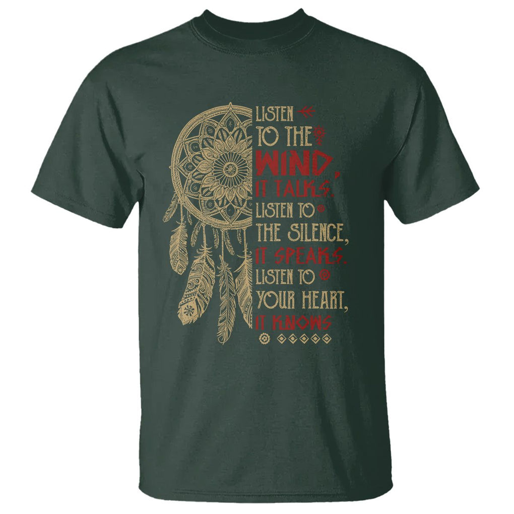 Native American T Shirt Dreamcatcher Feather Indigenous American Indian Culture TS02 Dark Forest Green Printyourwear