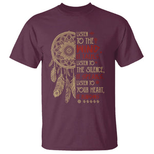 Native American T Shirt Dreamcatcher Feather Indigenous American Indian Culture TS02 Maroon Printyourwear