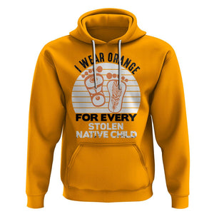 Orange Shirt Day Hoodie I Wear Orange For Every Stolen Native Child Indigenous Children Footprints TS02 Gold Printyourwear