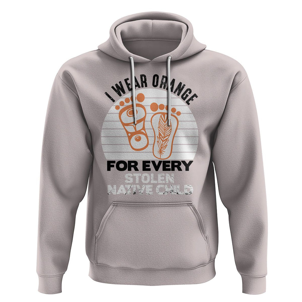 Orange Shirt Day Hoodie I Wear Orange For Every Stolen Native Child Indigenous Children Footprints TS02 Ice Gray Printyourwear