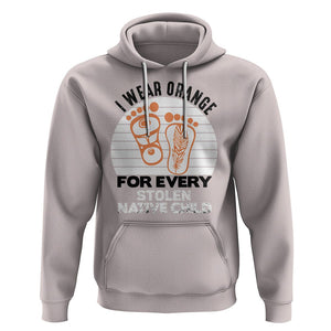 Orange Shirt Day Hoodie I Wear Orange For Every Stolen Native Child Indigenous Children Footprints TS02 Ice Gray Printyourwear