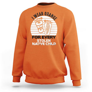 Orange Shirt Day Sweatshirt I Wear Orange For Every Stolen Native Child Indigenous Children Footprints TS02 Orange Printyourwear
