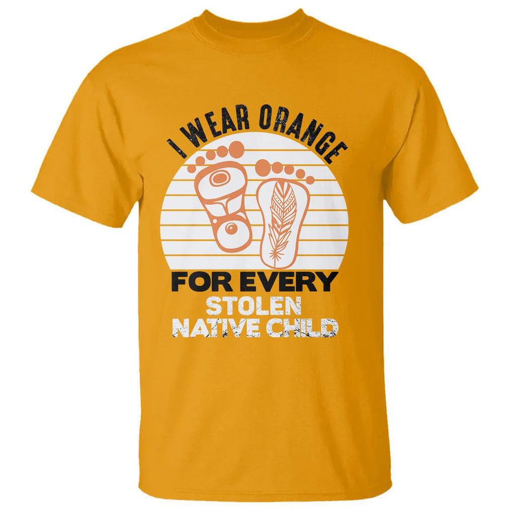 Orange Shirt Day T Shirt I Wear Orange For Every Stolen Native Child Indigenous Children Footprints TS02 Gold Printyourwear