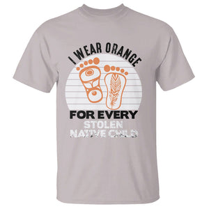 Orange Shirt Day T Shirt I Wear Orange For Every Stolen Native Child Indigenous Children Footprints TS02 Ice Gray Printyourwear