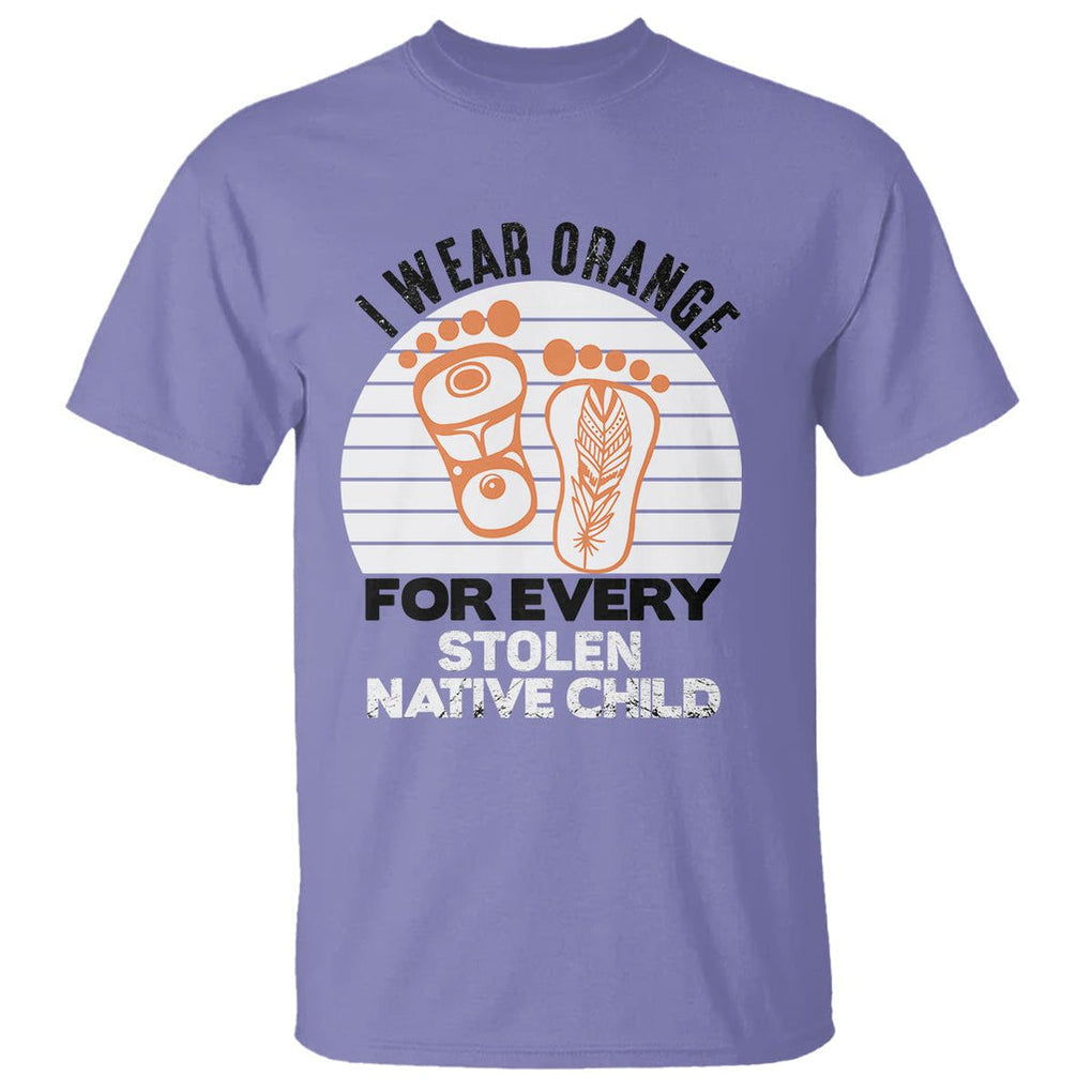 Orange Shirt Day T Shirt I Wear Orange For Every Stolen Native Child Indigenous Children Footprints TS02 Violet Printyourwear