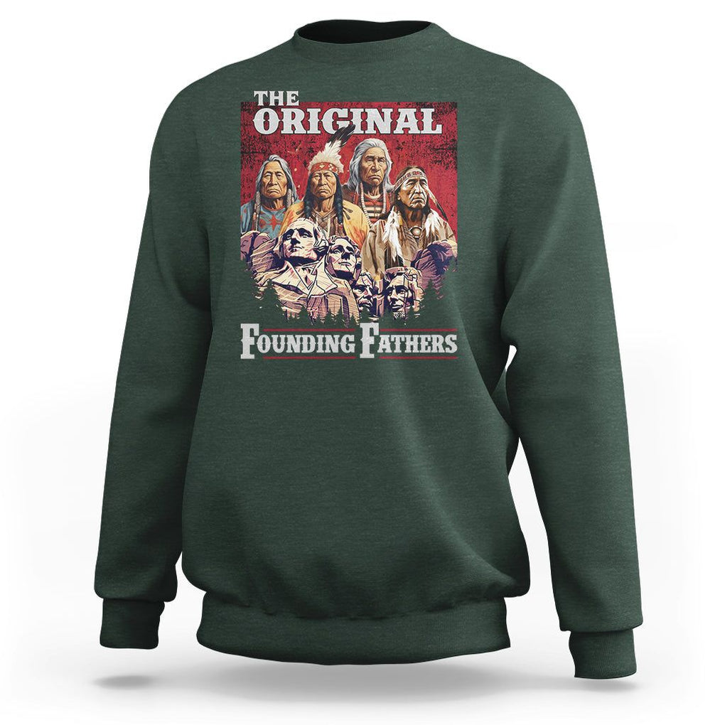Native American Sweatshirt The Original Founding Fathers Indigenous American Indian Chiefs Native Pride TS02 Dark Forest Green Printyourwear
