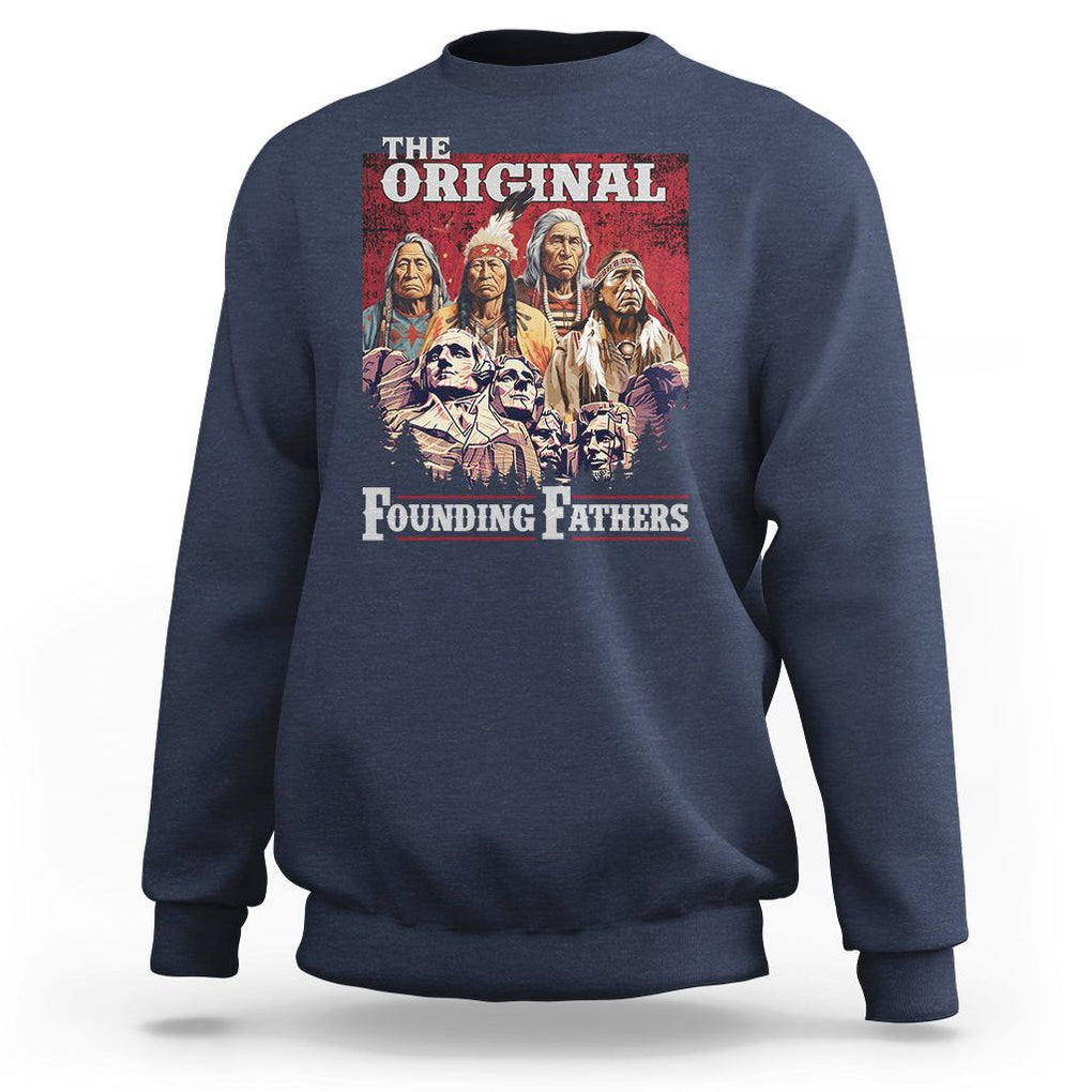 Native American Sweatshirt The Original Founding Fathers Indigenous American Indian Chiefs Native Pride TS02 Navy Printyourwear