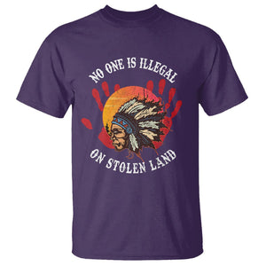Native American T Shirt No One Is Illegal On Stolen Land Indigenous American Indian TS02 Purple Printyourwear