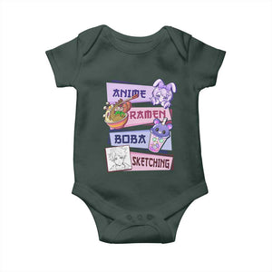 Anime Ramen Boba Sketching Baby Onesie Kawaii Girl Bubble Tea Otaku Manga Lover Japanese Pop Culture TS02 Print Your Wear