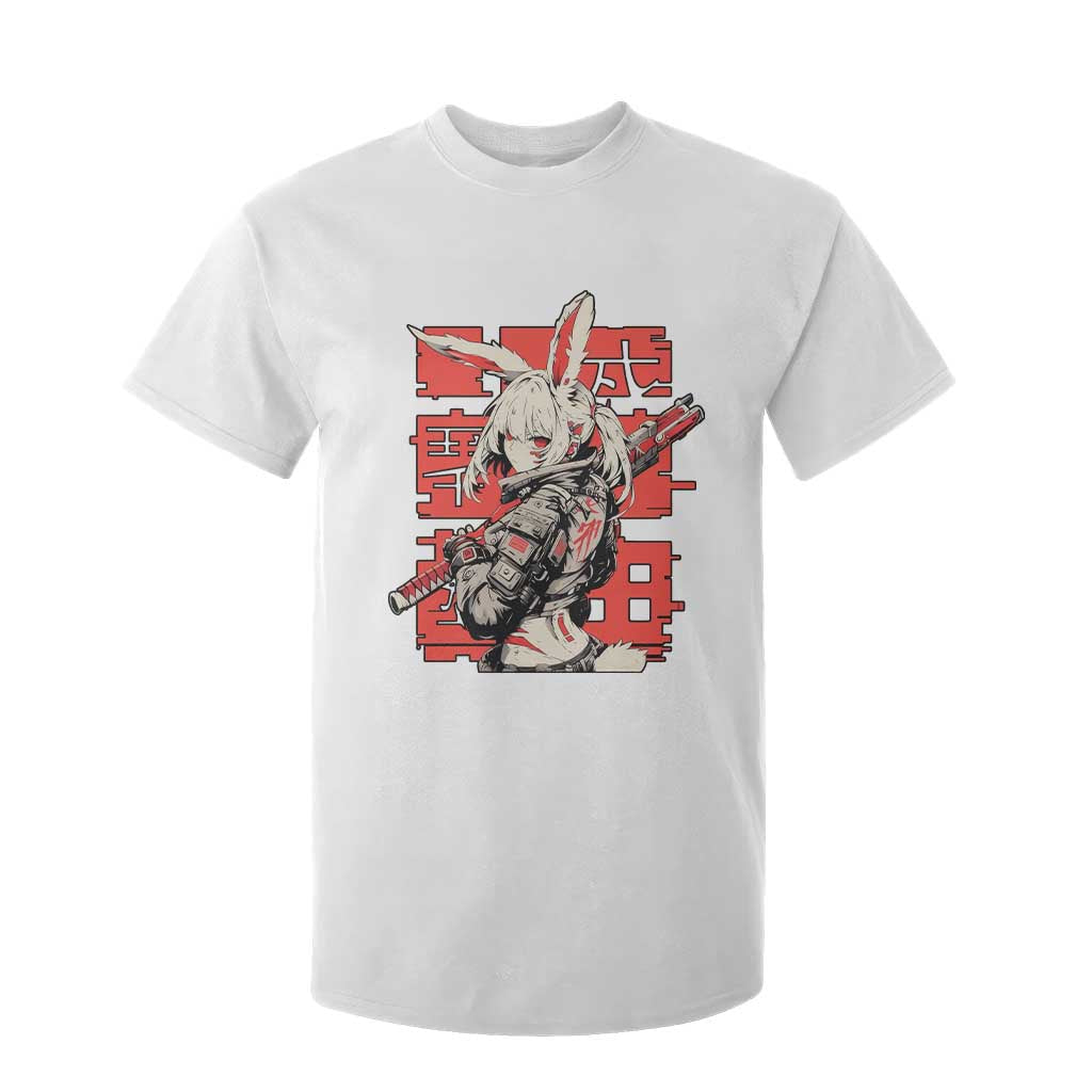 Anime Manga Cyberpunk T Shirt For Kid Techwear Harajuku Style Bunny Girl TS02 White Print Your Wear