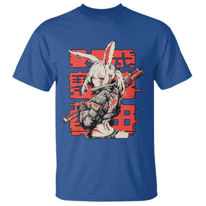 Anime Manga Cyberpunk T Shirt Techwear Harajuku Style Bunny Girl TS02 Royal Blue Print Your Wear