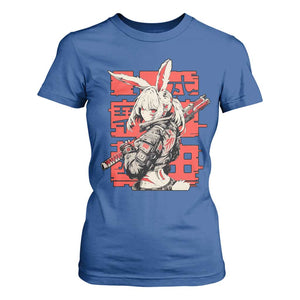 Anime Manga Cyberpunk T Shirt For Women Techwear Harajuku Style Bunny Girl TS02 Royal Blue Print Your Wear