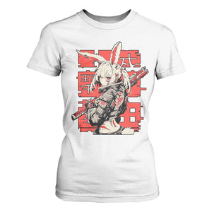 Anime Manga Cyberpunk T Shirt For Women Techwear Harajuku Style Bunny Girl TS02 White Print Your Wear
