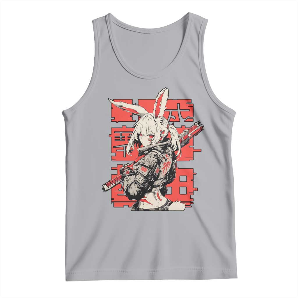Anime Manga Cyberpunk Tank Top Techwear Harajuku Style Bunny Girl TS02 Athletic Heather Print Your Wear