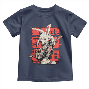 Anime Manga Cyberpunk Toddler T Shirt Techwear Harajuku Style Bunny Girl TS02 Navy Print Your Wear