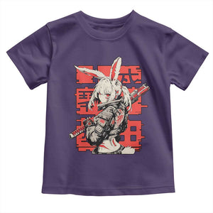 Anime Manga Cyberpunk Toddler T Shirt Techwear Harajuku Style Bunny Girl TS02 Purple Print Your Wear
