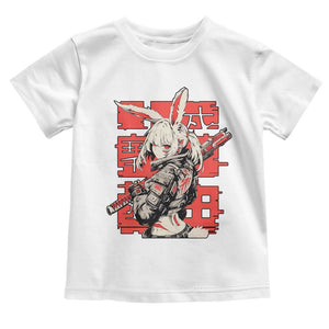 Anime Manga Cyberpunk Toddler T Shirt Techwear Harajuku Style Bunny Girl TS02 White Print Your Wear
