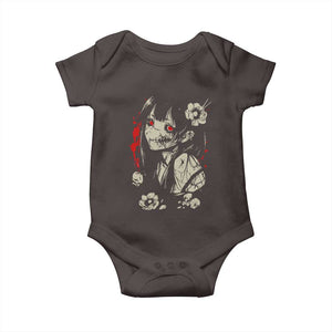 Horror Anime Manga Baby Onesie Japanese Creepy Kawaii Goth Otaku TS02 Dark Chocolate Print Your Wear