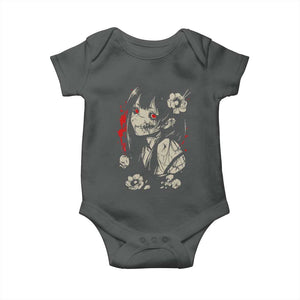 Horror Anime Manga Baby Onesie Japanese Creepy Kawaii Goth Otaku TS02 Dark Heather Print Your Wear