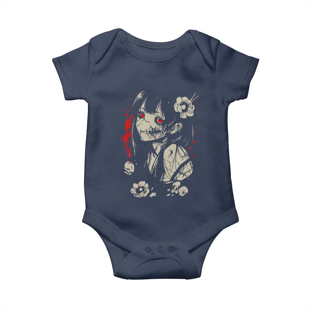 Horror Anime Manga Baby Onesie Japanese Creepy Kawaii Goth Otaku TS02 Navy Print Your Wear