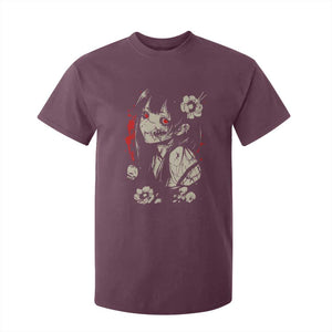 Horror Anime Manga T Shirt For Kid Japanese Creepy Kawaii Goth Otaku TS02 Maroon Print Your Wear