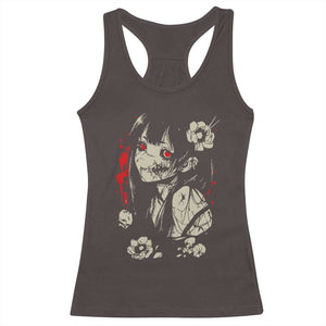 Horror Anime Manga Racerback Tank Top Japanese Creepy Kawaii Goth Otaku TS02 Dark Chocolate Print Your Wear