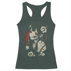 Horror Anime Manga Racerback Tank Top Japanese Creepy Kawaii Goth Otaku TS02 Dark Forest Green Print Your Wear