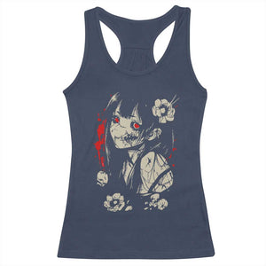 Horror Anime Manga Racerback Tank Top Japanese Creepy Kawaii Goth Otaku TS02 Navy Print Your Wear