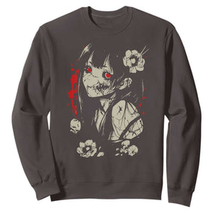 Horror Anime Manga Sweatshirt Japanese Creepy Kawaii Goth Otaku TS02 Dark Chocolate Print Your Wear