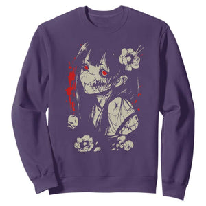Horror Anime Manga Sweatshirt Japanese Creepy Kawaii Goth Otaku TS02 Purple Print Your Wear