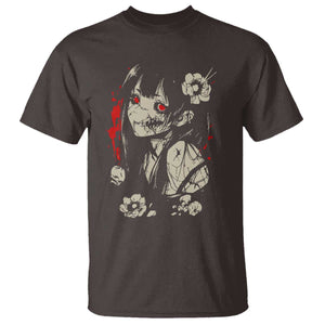 Horror Anime Manga T Shirt Japanese Creepy Kawaii Goth Otaku TS02 Dark Chocolate Print Your Wear