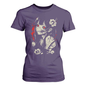 Horror Anime Manga T Shirt For Women Japanese Creepy Kawaii Goth Otaku TS02 Purple Print Your Wear
