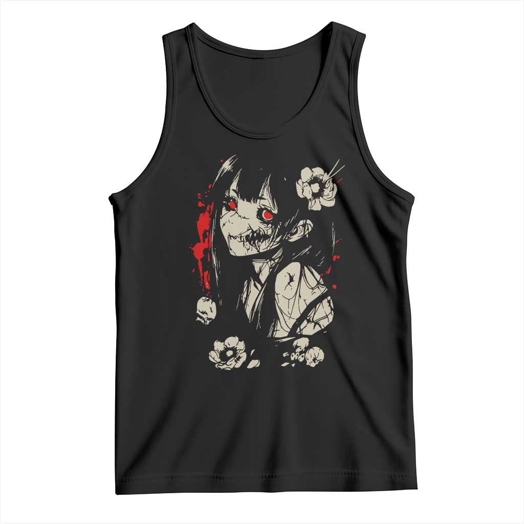 Horror Anime Manga Tank Top Japanese Creepy Kawaii Goth Otaku TS02 Black Print Your Wear