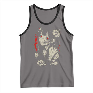 Horror Anime Manga Tank Top Japanese Creepy Kawaii Goth Otaku TS02 Deep Heather Black Print Your Wear