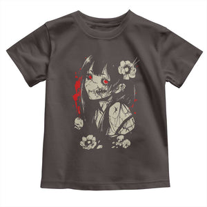 Horror Anime Manga Toddler T Shirt Japanese Creepy Kawaii Goth Otaku TS02 Dark Chocolate Print Your Wear