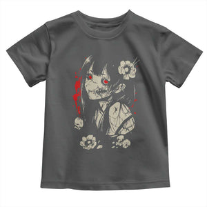 Horror Anime Manga Toddler T Shirt Japanese Creepy Kawaii Goth Otaku TS02 Dark Heather Print Your Wear