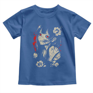 Horror Anime Manga Toddler T Shirt Japanese Creepy Kawaii Goth Otaku TS02 Royal Blue Print Your Wear