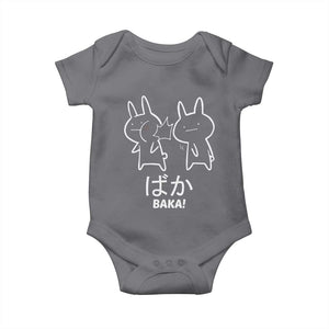 Funny Japanese Baka Baby Onesie Foolish Humorous Dumb Sarcasm Anime Manga Otaku TS02 Charcoal Print Your Wear
