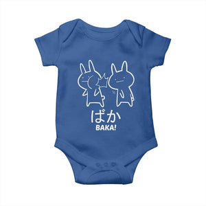 Funny Japanese Baka Baby Onesie Foolish Humorous Dumb Sarcasm Anime Manga Otaku TS02 Royal Blue Print Your Wear