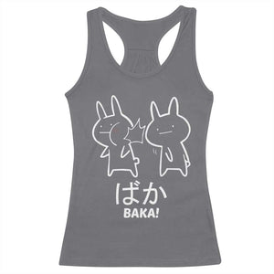 Funny Japanese Baka Racerback Tank Top Foolish Humorous Dumb Sarcasm Anime Manga Otaku TS02 Charcoal Print Your Wear