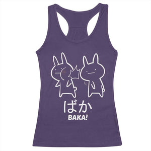 Funny Japanese Baka Racerback Tank Top Foolish Humorous Dumb Sarcasm Anime Manga Otaku TS02 Purple Print Your Wear